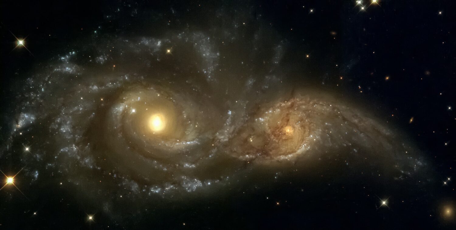 two colliding galaxies in the constellation Canis Major