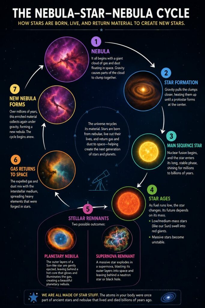 infographic showing the life cycle of stars